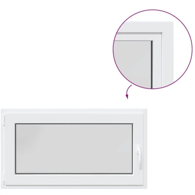 Afbeelding van vidaXL Kelderraam RISOR 110x50 cm draaikiep draai DIN links wit