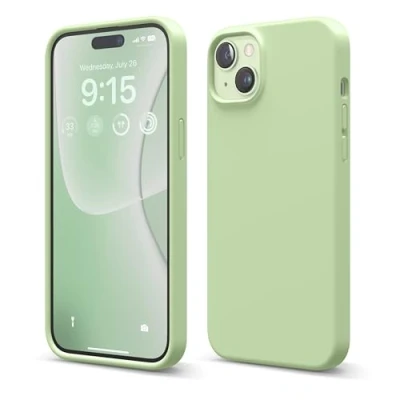 Afbeelding van elago Liquid siliconen hoesje compatibel met iPhone 15 Plus, hoogwaardige kwaliteit, integraal beschermend omhulsel [4 laags schokbestendige structuur], zachte anti kras microvezel voering (Pastel