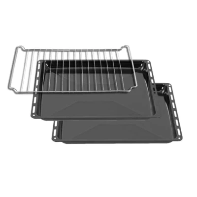 Afbeelding van ICQN oven Bakplaat Set 3 Stuks 2x en Rooster voor 445x375x25 445x375 mm Geëmailleerd