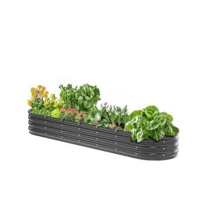 Image de VEVOR Jardinière Lit de Jardin Surélevé Potager Métal Galvanisé 2390x600x270 mm