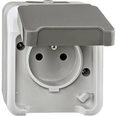 Afbeelding van Merten MEG2500 8029 Wandcontactdoos AquaStar Lichtgrijs