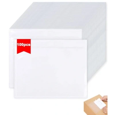 Afbeelding van 100 stuks enveloppen voor verzendbonnen, DIN A5, A6 DL, 250 x 170 mm, zelfklevend, transportbrieven, certificaten, facturen