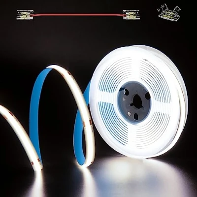 Afbeelding van PAUTIX COB Ledstrip, koudwit, 6000 K, DC24 V, 5 m, 480 leds/m, CRI90+ flexibele ledstrip voor kast, thuisverlichtingsproject met 8 mm aansluiting (voeding niet inbegrepen)