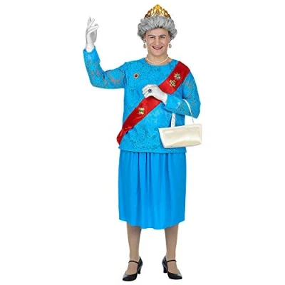 Afbeelding van Widmann Koning Prins &amp; Adel Kostuum The Queen Koningin Van Engeland Elizabeth Man Blauw Medium / Large Carnavalskleding Verkleedkleding