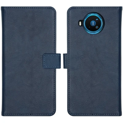Afbeelding van iMoshion Hoesje Geschikt voor Nokia 8.3 5G Met Pasjeshouder Luxe Bookcase Donkerblauw