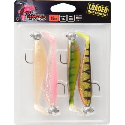 Afbeelding van Fox Rage Zander Pro Shad Loaded UV Mixed Colors (4 pcs) 7.5cm Jighead 5g Haak 1/0