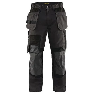 Image de Pantalon artisan stretch gris foncé/noir