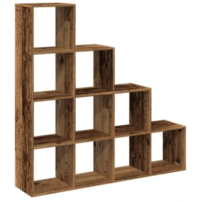 Afbeelding van Kamerscherm / boekenkast 131,5x29x131,5 cm hout oud