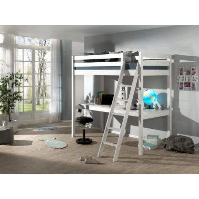 Afbeelding van LUCEVI Pino Mezzanine bed + Ladder Bureau Wit 90x200 cm