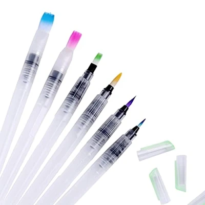 Afbeelding van PIQIUQIU Set van 6 waterpenselen, aquarelpenselen met watertank, waterborstels