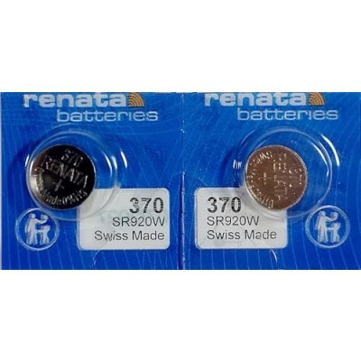 Afbeelding van 2 x Renata horlogebatterijen, gemaakt in Zwitserland, de batterijcel bevat geen kwik, 1,55 V knoopbatterij, lange levensduur, meerdere modellen