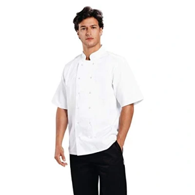 Afbeelding van Whites Boston unisex koksbuis korte mouw wit S