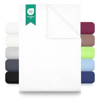 Afbeelding van GREEN MARK Textilien Klassiek bedlaken canvas 100% katoen zonder elastiek vele maten en kleuren Afmetingen: 140 x 200 cm, wit
