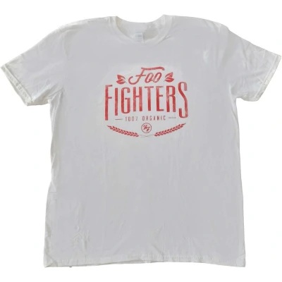 Afbeelding van Foo Fighters 100% Organic Heren T shirt L Wit