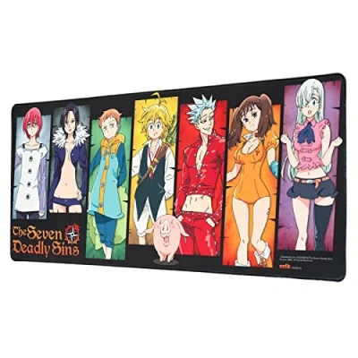 Afbeelding van Grupo Erik XXL muismat Seven Deadly Sins bureauonderlegger 80 x 35 cm, officiële licentie bureauonderlegger, pc accessoires, gaming