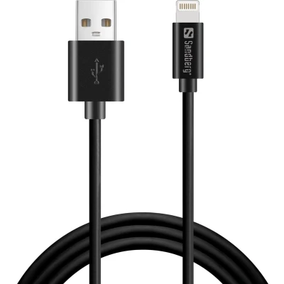 Afbeelding van Sandberg USB&gt;Lightning MFI 1m Black, *LIGHTNINGM, *USBAM