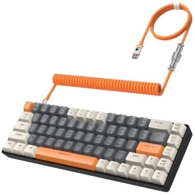 Afbeelding van YINDIAO T8 60% Clavier de Jeu Mécanique,Clavier à Disposition Compacte TKL 68 Touches,Rétro éclairé 18 RVB,Commutateurs Brun,Anti ghosting,Câble USB C Spiralé Pro,pour PC,Mac,PS4 Milk Shake