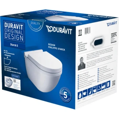 Afbeelding van Duravit Starck 3 Toilet Set Hangend 370X540X425 Mm