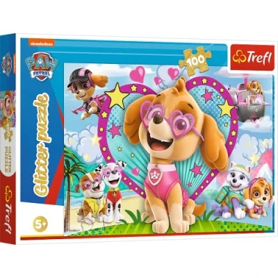 Afbeelding van GLITTERPUZZEL PAW PATROL 100PCS