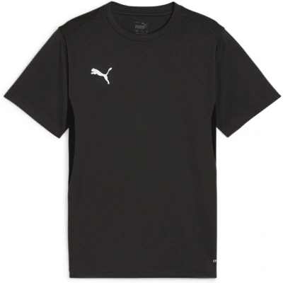 Afbeelding van PUMA teamGOAL Jersey Jr Jongens sportshirt Black White Flat Dark Gray Maat 152