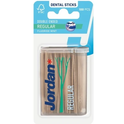 Afbeelding van 6x Jordan Tandenstokers Double Ended Regular 100 stuks