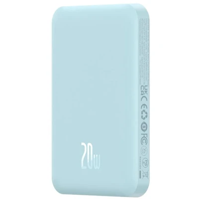 Afbeelding van Baseus Mini 5.000 mAh Powerbank Blauw Compact Met MagSafe &amp; Fast Charge 20W USB C Geschikt voor Apple iPhone en andere smartphones