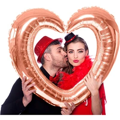 Afbeelding van Selfie frame hart rose goud 80x70cm
