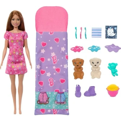 Afbeelding van Barbie Slaapfeestje Met puppys Barbiepop
