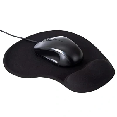 Afbeelding van Ergonomische gaming muismat, met gelpolssteun, antislip, voor computer, muis, bekabeld of draadloos, zwart