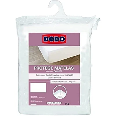 Image de Dodo protège matelas en molleton 100% coton forme drap housse traité anti rétrécissement 90 x 190 cm