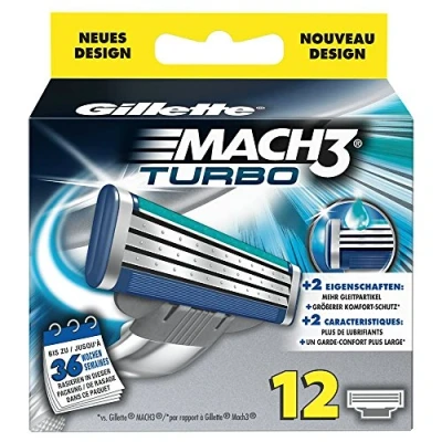 Afbeelding van Gillette MACH3 Turbo scheermesjes, 12 stuks
