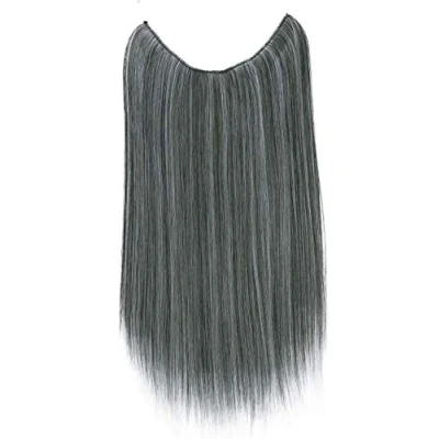 Afbeelding van PPRETTYSHOP 50cm 1 Inslagverlenging Met Elastische Band Haarverlenging Haarstukje Glad Hittebestendig Grijs Mix E110
