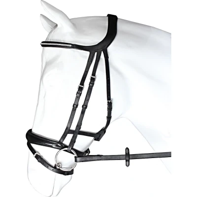 Afbeelding van Horka Hoofdstel Crown Zwart/zilver Cob