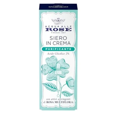 Afbeelding van Acqua alle Rose, Gezichtsserum van reinigende vloeibare crème, actief concentraat glycolzuur (2%) en multiflora rozenadstringerende werkzame stoffen, onzuivere gemengde huid, reinigt, exfolia