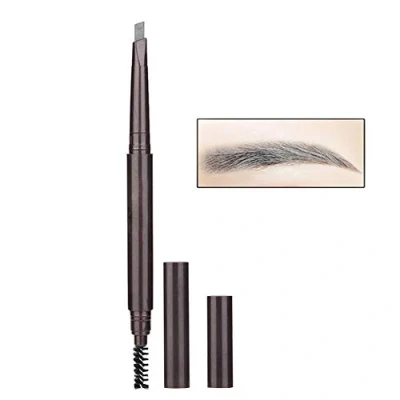 Afbeelding van Grijze wenkbrauwpotlood, waterdicht, dubbel uiteinde, precisie, zelfdraaiende wenkbrauwstift met make upstiften voor wenkbrauwborstel (4# grijs)