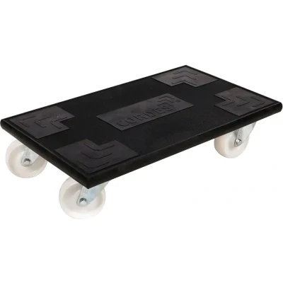 Afbeelding van Cordes meubelkarretje zwarte rubberplateau met nylonwielen 60x35 cm