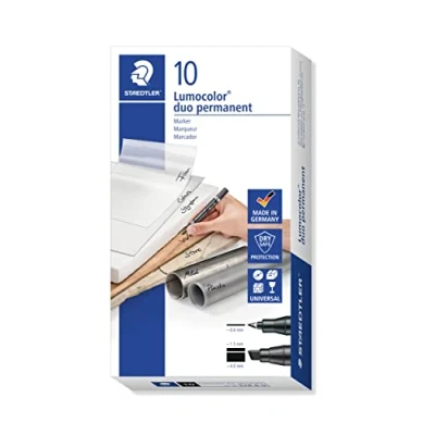 Afbeelding van Permanente markeerstift Staedtler Lumocolor 348 Zwart (10 Stuks)