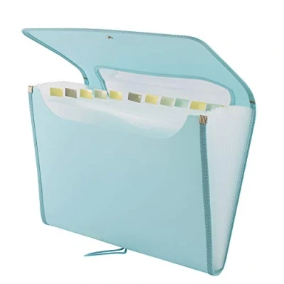 Afbeelding van D.RECT 5590 uittrekbare map, 12 vakken, A4, map voor documenten, accordeon aktetas, turquoise