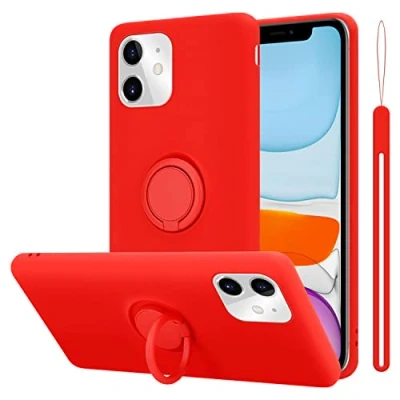 Afbeelding van Cadorabo Hoesje geschikt voor Apple iPhone 11 in LIQUID ROOD Beschermhoes van flexibel TPU silicone Case Cover met ring