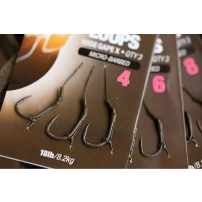 Afbeelding van Korda Loop Rigs DF Wide Gape Barbless 18lb Maat 8
