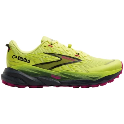 Afbeelding van Brooks Cascadia 19 Trail hardloopschoenen, Dames, Maat: 38, Sunny lime black magenta Sandwich mesh