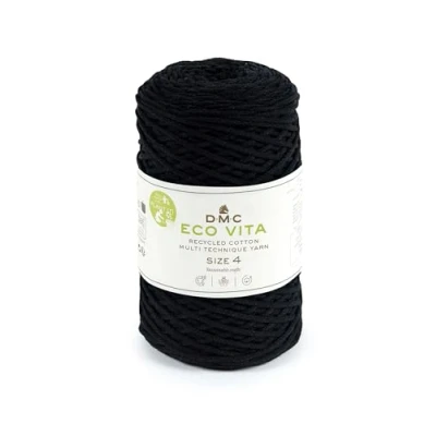 Afbeelding van DMC Nova Vita 4 Macramé breigaren, 250 g, zwart