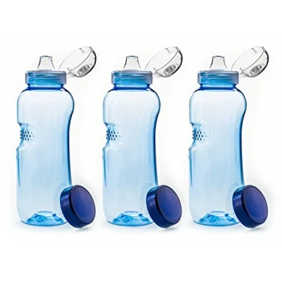 Afbeelding van Drinkfles, 3 flessen, 0,5 l, Tritan, BPA vrij, + flip top deksels