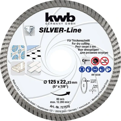 Afbeelding van kwb 727570 Diamanten doorslijpschijf Diameter 125 mm Boordiameter 22.23 1 stuk(s)
