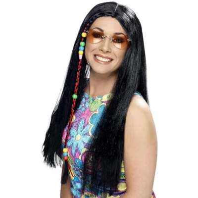 Afbeelding van Groovy hippiepruik voor volwassenen. Verkleedpruik One size