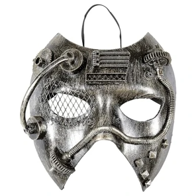 Afbeelding van Widmann Steampunk Kostuum Masker, Zilver Mechanica Carnavalskleding Verkleedkleding