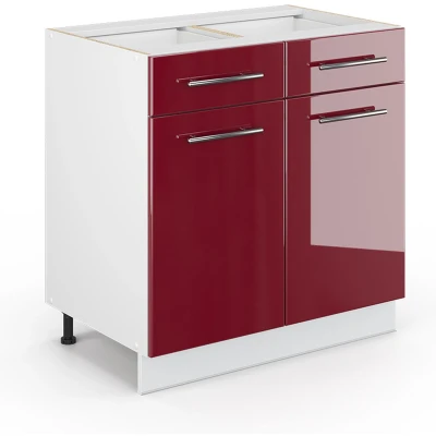 Afbeelding van Vicco Badkamerkast Fame Line, Bordeauxrode hoogglans/Wit, 80 x 81.6 cm zonder werkblad