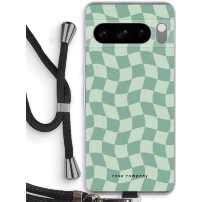 Afbeelding van Case Company® hoesje met Koord geschikt voor Google Pixel 8 Pro Grid Groen Telefoonhoesje Zwart Bescherming aan alle Kanten en Over de Schermrand