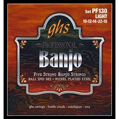 Image de GHS PF130 Jeu de cordes à boule Plaqué Nickel Banjo Light 10