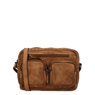 Afbeelding van Hide &amp; Stitches Paint Rock Schoudertas Cognac 100% Leer